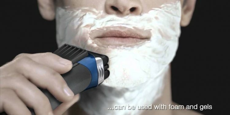 Wet shave with electric razor