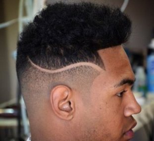 high fade haircut for black guys with a shaved wave
