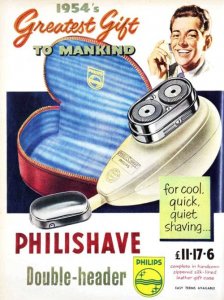 vintage phillips philishave electric razor shaver advertising advertisement