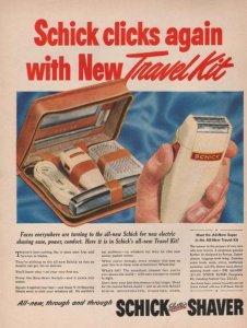 vintage schick eléctrica razor shaver advertising advertisement vacation system